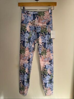 Beyond Yoga Floral High-Waist Leggings - Pink & Blue